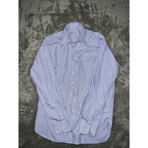 Vintage 80s 90s Turnbull Asser Blue Collared Button Up Shirt Size L England Bond